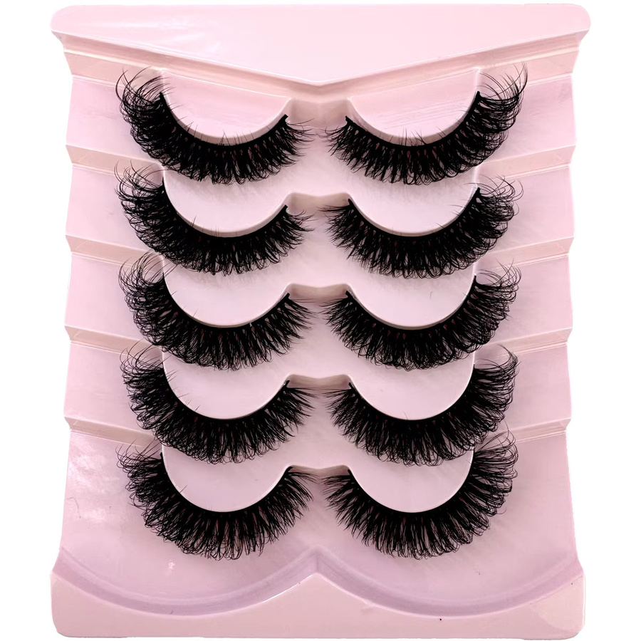 AMSDCN Künstliche Wimpern, Black, Natürlich, 5 Paar - Bild 2