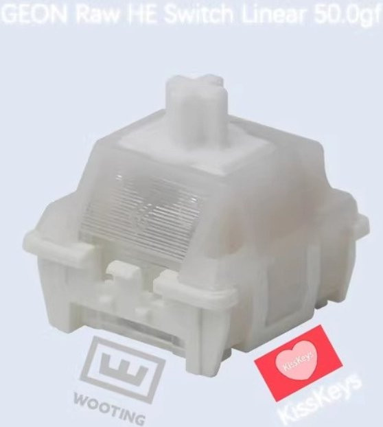 Geon RAW HE Hall-Effect Lineare Tastaturschalter für Esports Gaming in Weiß, 36 g - Bild 1