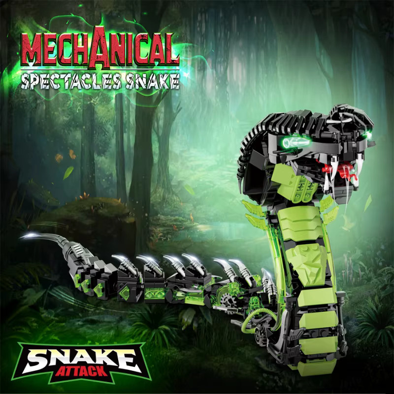 Wishiot Mechanische Cobra DIY Bausteine Set mit 689 Teilen für kreative MOC-Modelle aus Kunststoff - Bild 2