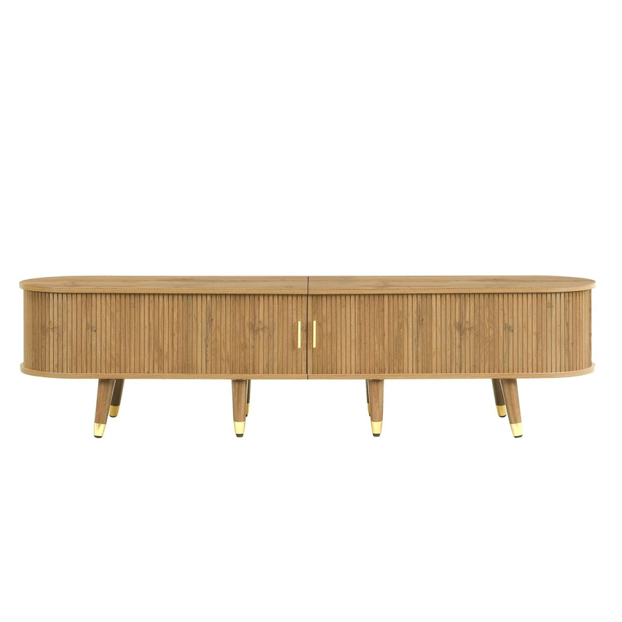 okwish TV Schrank mit Schiebetüren in Braun, B/T/H: 175 x 38 x 45 cm - Bild 2