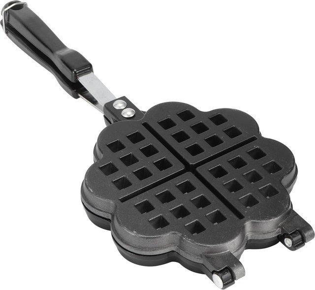 mfySpace Waffeleisen und Waffelkuchenform aus Gusseisen und Aluminium in Schwarz für den Gasherd mit Antihaftbeschichtung - Bild 1