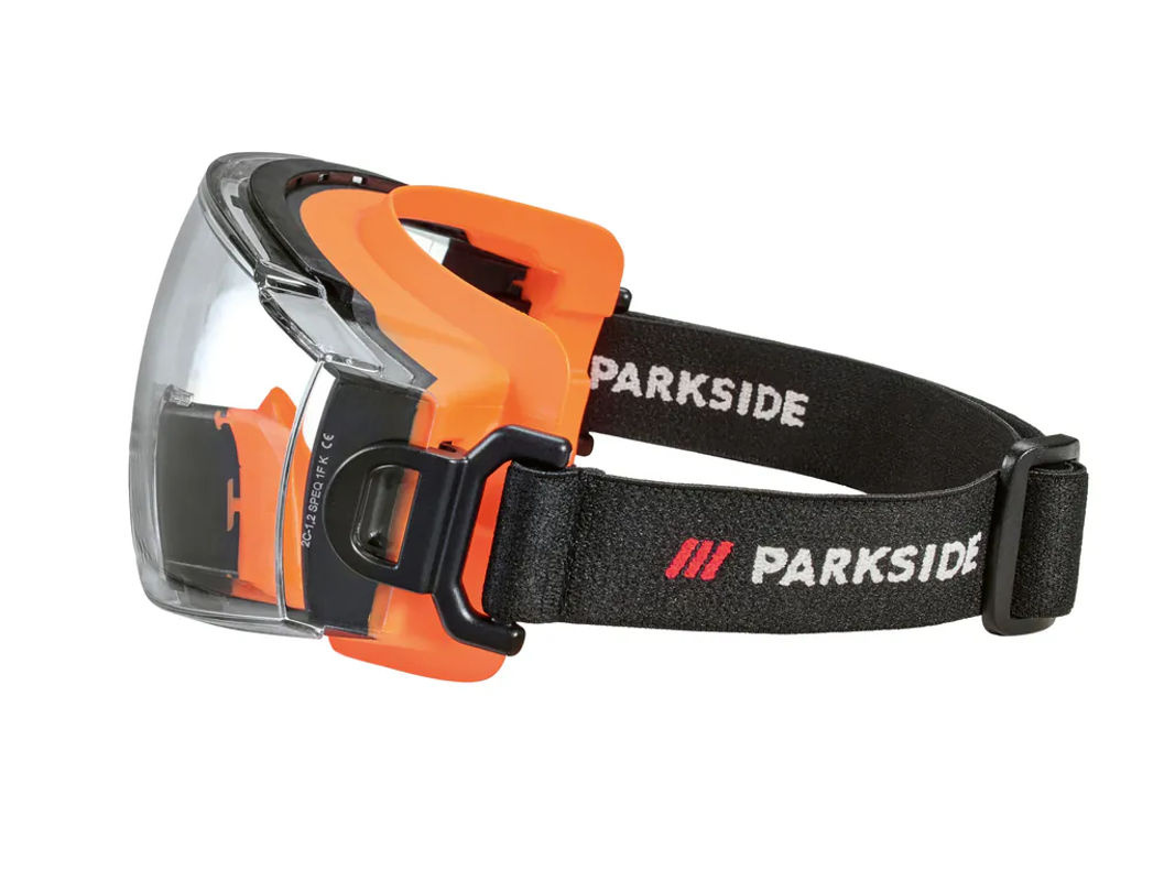 PARKSIDE® Arbeitsschutzbrille Full Vision mit Gummiband in Orange und Clear nach EN 166 - Bild 3