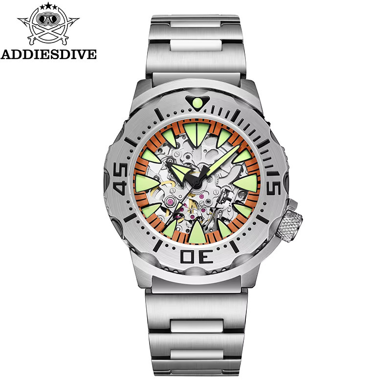 ADDIESDIVE Armbanduhr Edelstahl, mechanisches Uhrwerk, Saphirglas, Herren - Bild 6