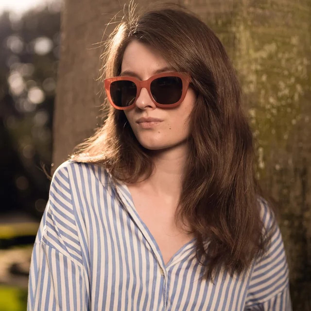 BLUEMOKY Sonnenbrille, quadratisch, Vollrand, Acetat, pink, Damen - Bild 1