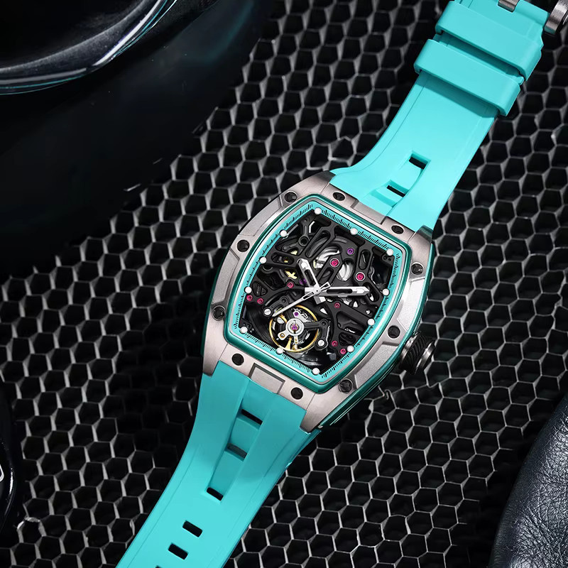 MORDO Armbanduhr Automatik, Tourbillon, Edelstahl, Himmelblau, Herren - Bild 2