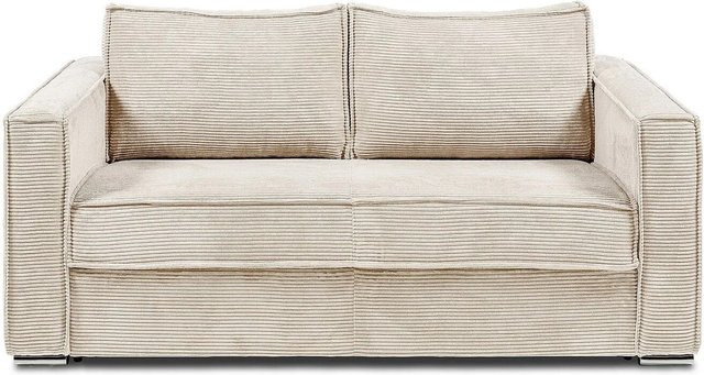 Vente-unique Schlafsofa Loreto in Beige mit Polsterrahmen und modernem Design - Bild 1