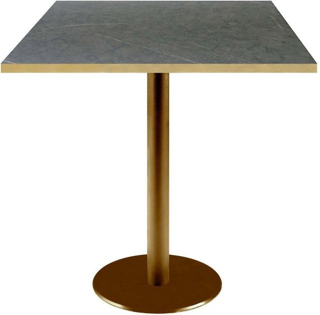 RestooTab Tisch Rome quadratisch in Schwarz, Grau und Gold, B/T/H: 70 x 70 x 75 cm - Bild 1