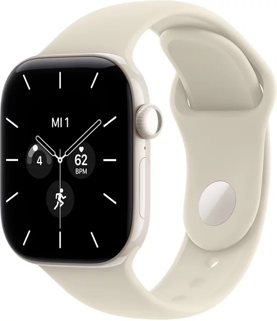 Apple Watch Series 12 GPS + Cellular, 42mm, Pearl White Ceramic Case mit Sand Sport Band - Bild 1
