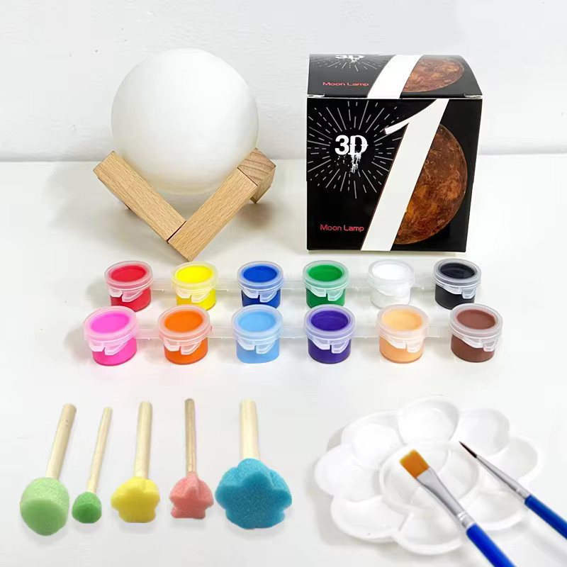 DIY Planet Lampe 3D Mond Galaxy Nachtlicht mit Graffiti-Kunst für Schlafzimmer und Wohnzimmer, Mehrfarbig - Bild 2