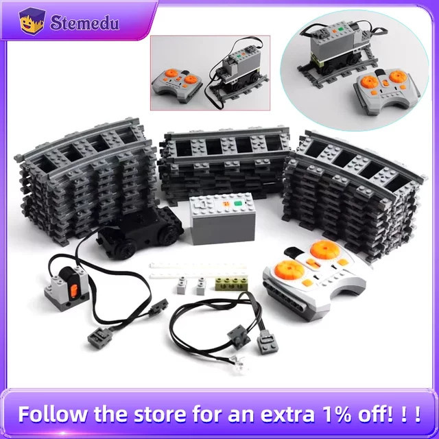 stemedu DIY Zugmotor Set, IR Fernbedienung Empfänger, LED Streifen, Schienenketten - Bild 1