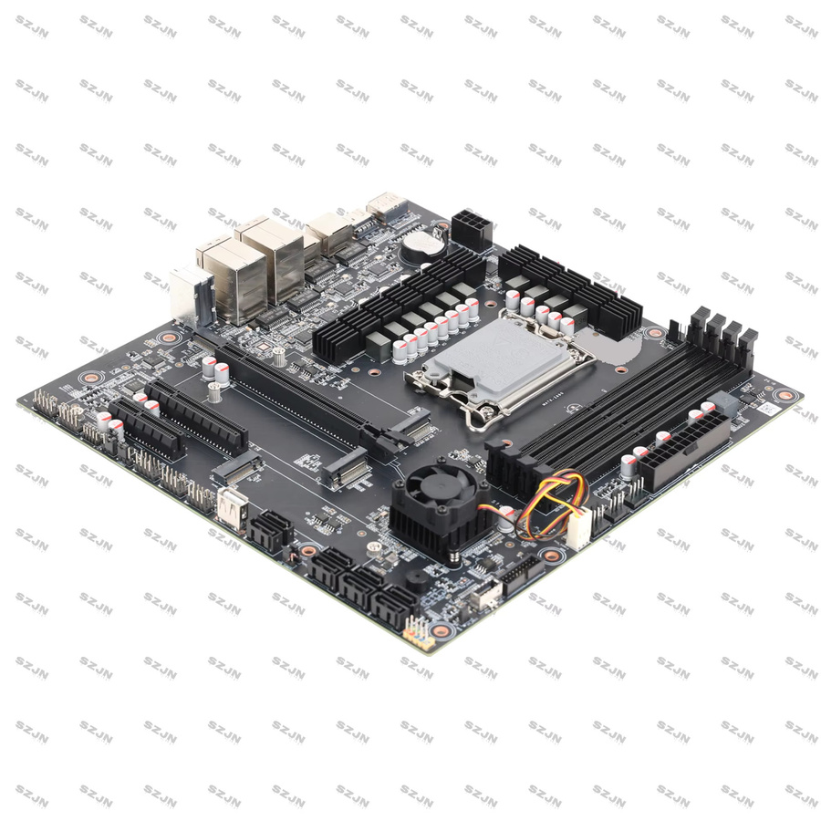 SZJN Z690 Motherboard für NAS-Builds mit LGA1700, unterstützt Intel-Prozessoren, M.2 NVMe und 8 native SATA Anschlüsse, AV1 Hardware-Dekodierung, Schwarz - Bild 3