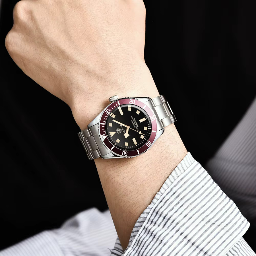 BENYAR Armbanduhr, Automatik, Edelstahl, 42 mm, Herren, Schwarz, Silber - Bild 5