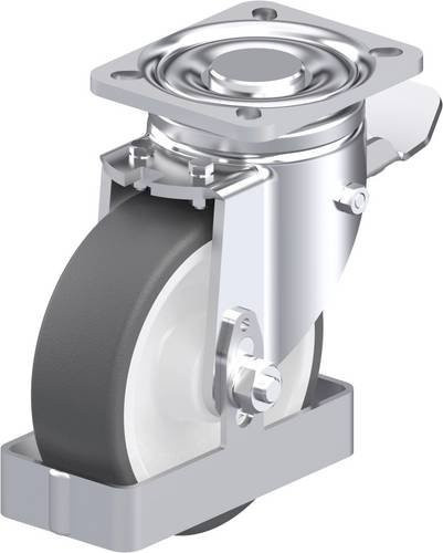 Blickle Stahlblech-Lenkrolle LH-POTH 125R-1-ST-FS in Grau und Weiß mit 125 mm Rad-Durchmesser und 350 kg Tragfähigkeit - Bild 1