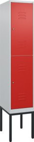 C+P Doppelstock-Spind Classic PLUS Gestell mit 1 Abteil in Verkehrsrot, H x B x T: 212 x 40 x 50 cm - Bild 1