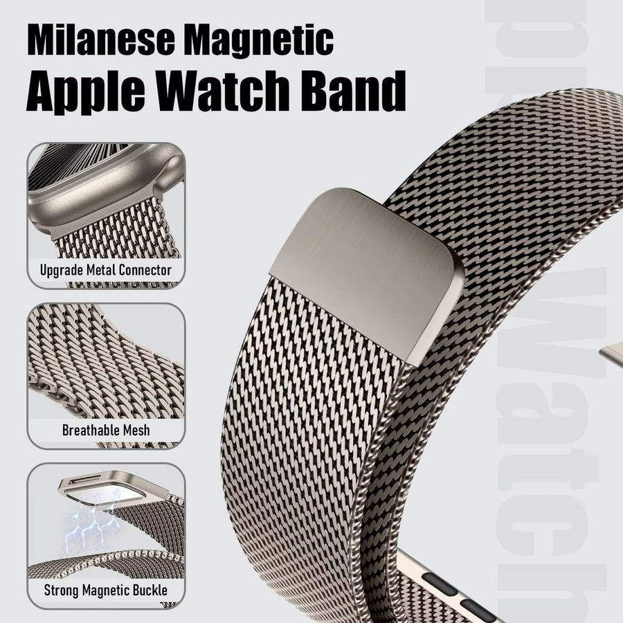 I LOVE LUO Uhrenarmband Edelstahl, Milanese Loop, Silber, Unisex - Bild 5