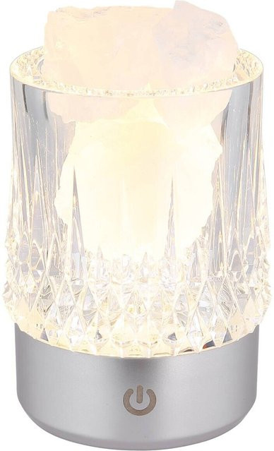 GLOBO LED-Tischleuchte aus Kunststoff in Silber und Transparent, dimmbar mit Touch-Funktion, H: 10,5 cm, B: 7,8 cm - Bild 1
