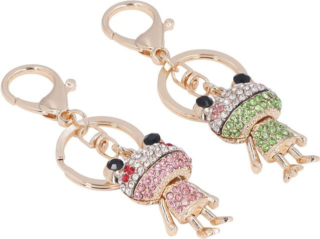 GoolRC Schlüsselanhänger Frosch, Zinklegierung, Strass-Einlage, beige, Unisex - Bild 1