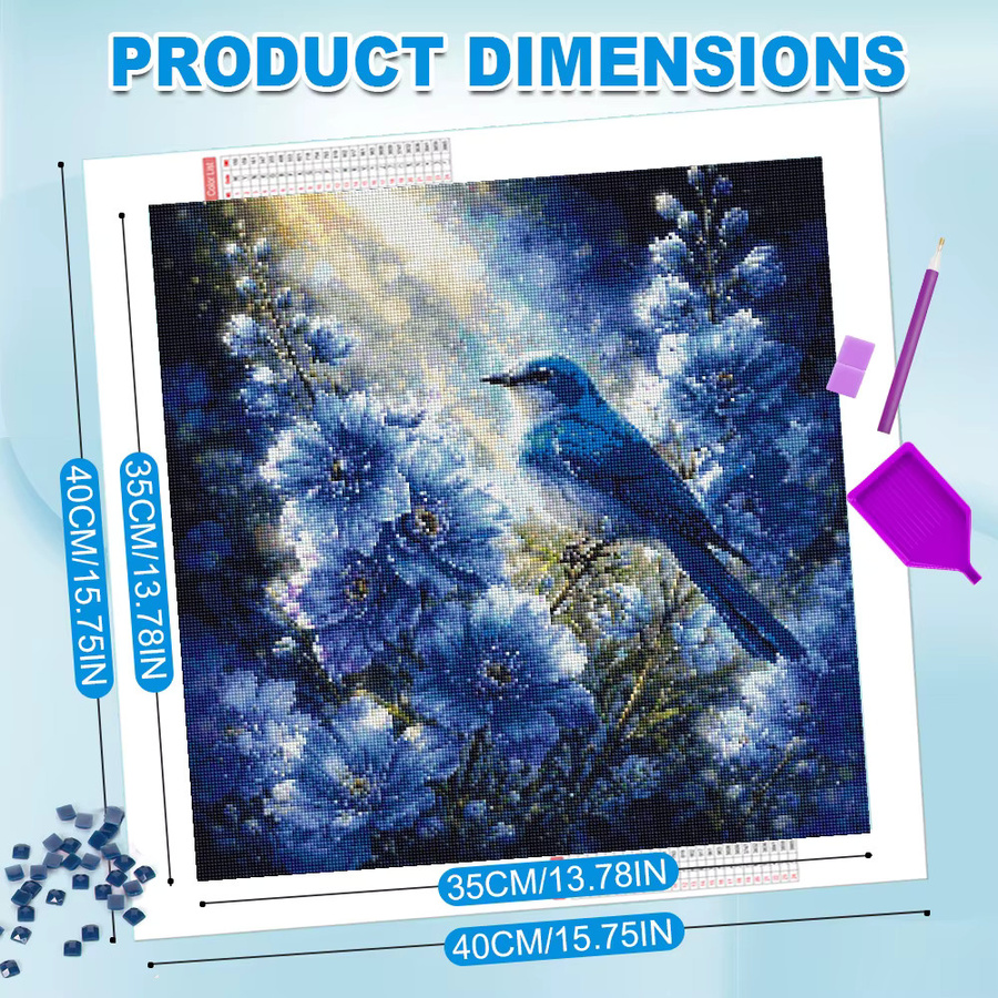 Huacan Diamond Painting Set mit Blumen- und Tiermotiv zur Wanddekoration - Bild 3