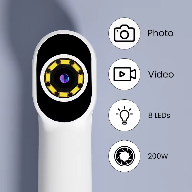 ENWOR Handheld WIFI Endoskop Tragbare Drahtlose Inspektion Video Kamera mit 8 LEDs und USB-C Aufladung in Weiß für Android und iOS - Bild 2