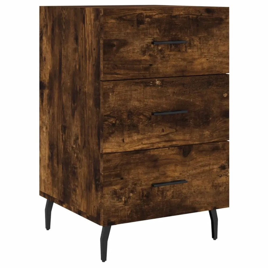vidaXL Nachttisch Modell 2 in Räuchereiche, moderner Beistelltisch für dein Schlafzimmer, B/T/H: 40 x 40 x 66 cm - Bild 2