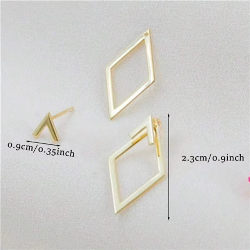 Sharelucky Ohrstecker, geometrische quadratische abnehmbare Dreiecke, Damen - Bild 2