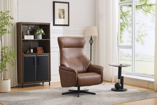 Happy Home Drehsessel in Braun mit Armlehnen, B/T/H: 78,5 x 84,5 x 118,5 cm - Bild 1