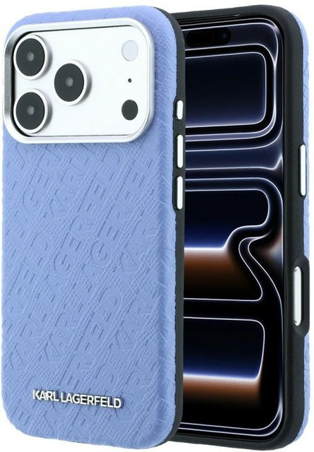 MagSafe-Hülle von Karl Lagerfeld für Apple iPhone 18 Pro Max und iPhone 17 Pro Max mit geprägtem Metall-Logo in Blau - Bild 1
