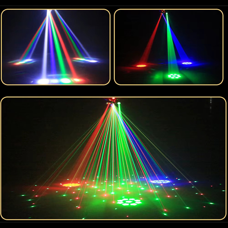 QUNAO Disco-Party-Lichter mit Soundsteuerung und DMX-Beleuchtung, DJ-Laserprojektor für den Innenbereich, Rot Grün Blau - Bild 3