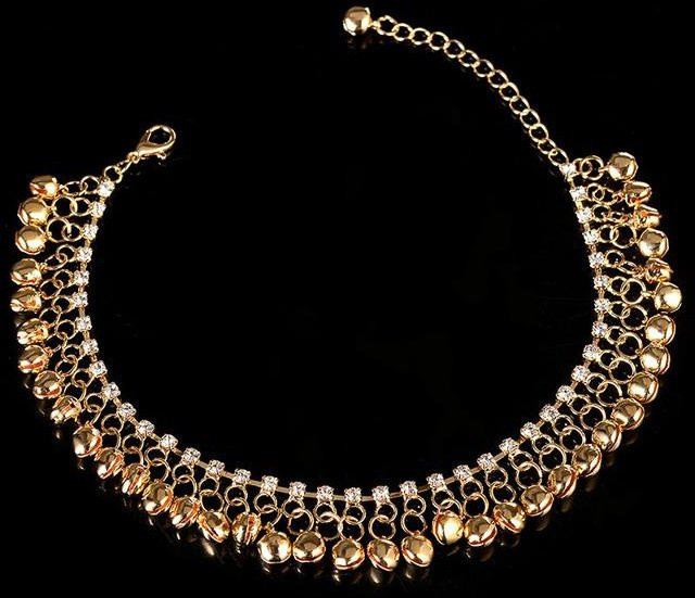Wucifang Jewelry Fußkettchen, Glockenförmig, Quasten, brown, 22cm, Unisex - Bild 1