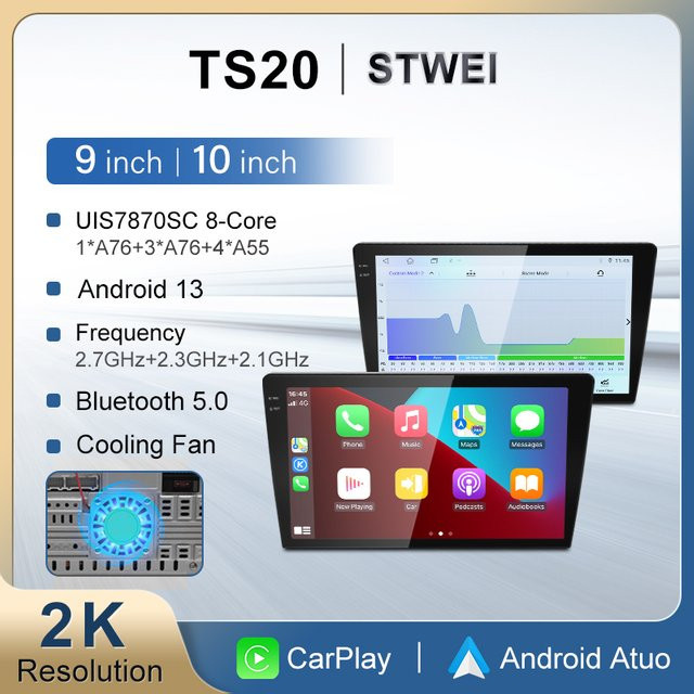 Topway TS20 7870 Android 13 2K 360 Panorama Auto Radio Universal Host Spieler in Schwarz für Lada, Hyundai, Suzuki und Ford - Bild 1