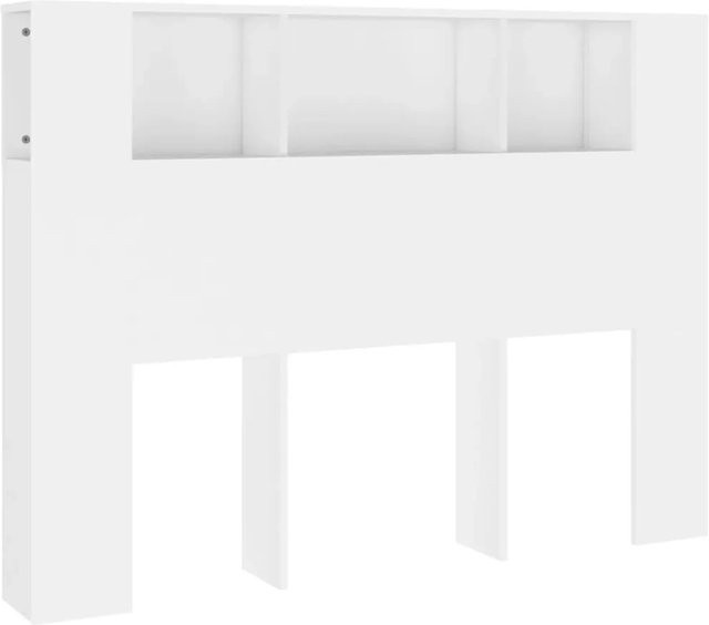 vidaXL Kopfteil mit integrierten Ablagen in Weiß, Wandmontage für das Schlafzimmer, B/T/H: 140 x 18,5 x 104,5 cm - Bild 1