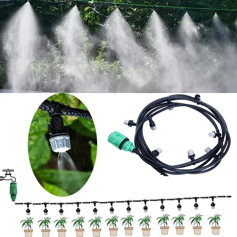 Lansoon Trade Bewässerungssystem mit 10 Sprinklerdüsen für Garten und Landwirtschaft, 10 Meter Nebel- und Kühlungssystem aus ABS-Kunststoff - Bild 4