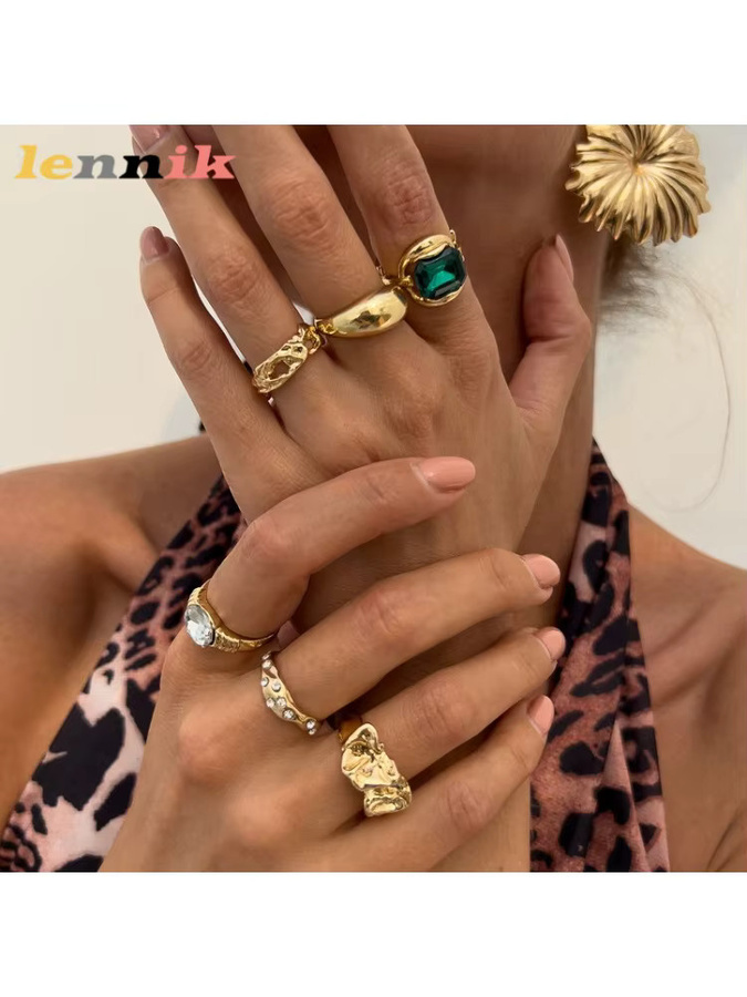 LENNIK Ring-Set, Kristall, Gold, Damen - Bild 4