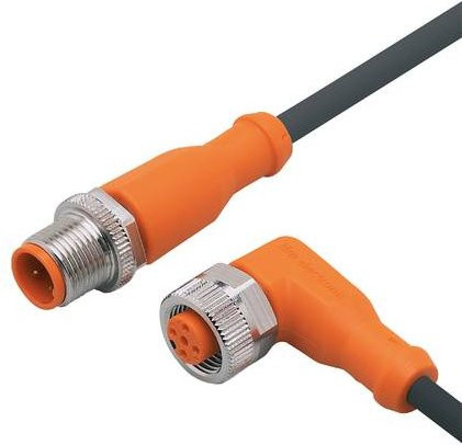 ifm electronic EVC134 Verbindungsleitung orange, 20 m, 4 oder 5 Polzahl, Stecker gerade und Buchse gewinkelt - Bild 1