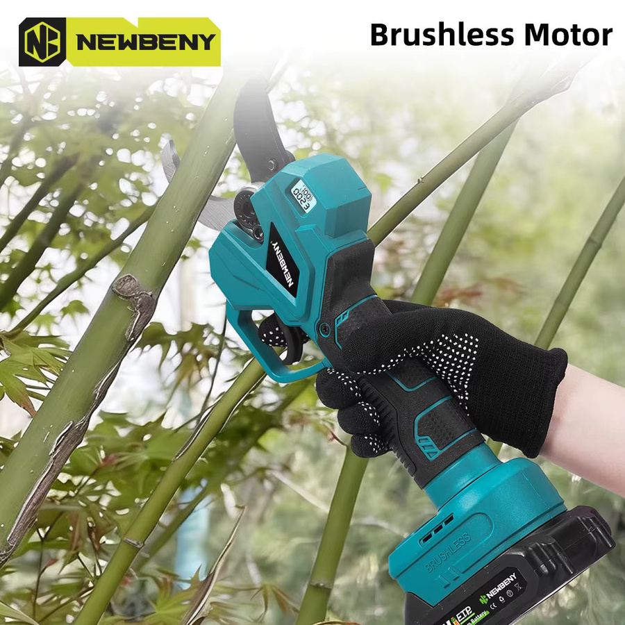 NewBeny Kabellose elektrische Astschneiderschere mit 4-Gang Bürstenloser Motor, 75mm Schnittkapazität, Türkis, kompatibel mit Makita LXT Akku - Bild 5