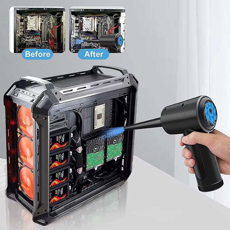 BESY Wireless Air Duster Cordless Luftgebläse mit 51000 RPM in Schwarz zur Reinigung von Tastatur, PC und Kamera - Bild 3