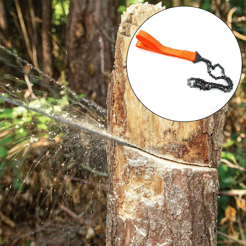 NICEYARD Handkettensäge für Camping und Wandern, tragbares Notfall-Werkzeug mit 11 Sägezähnen, Orange/Schwarz - Bild 2