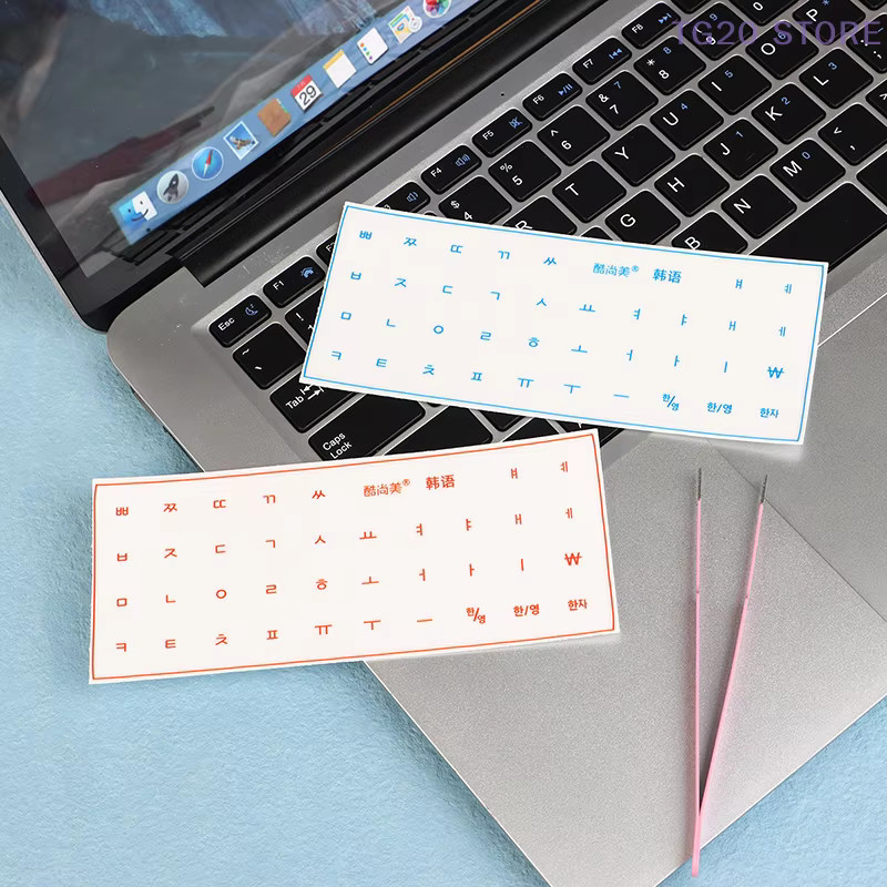 Universal transparente Gravur-Aufkleber zum Abreißen für Laptop-Tastaturen und Desktop-Keyboards in Weiß und Transparent - Bild 3
