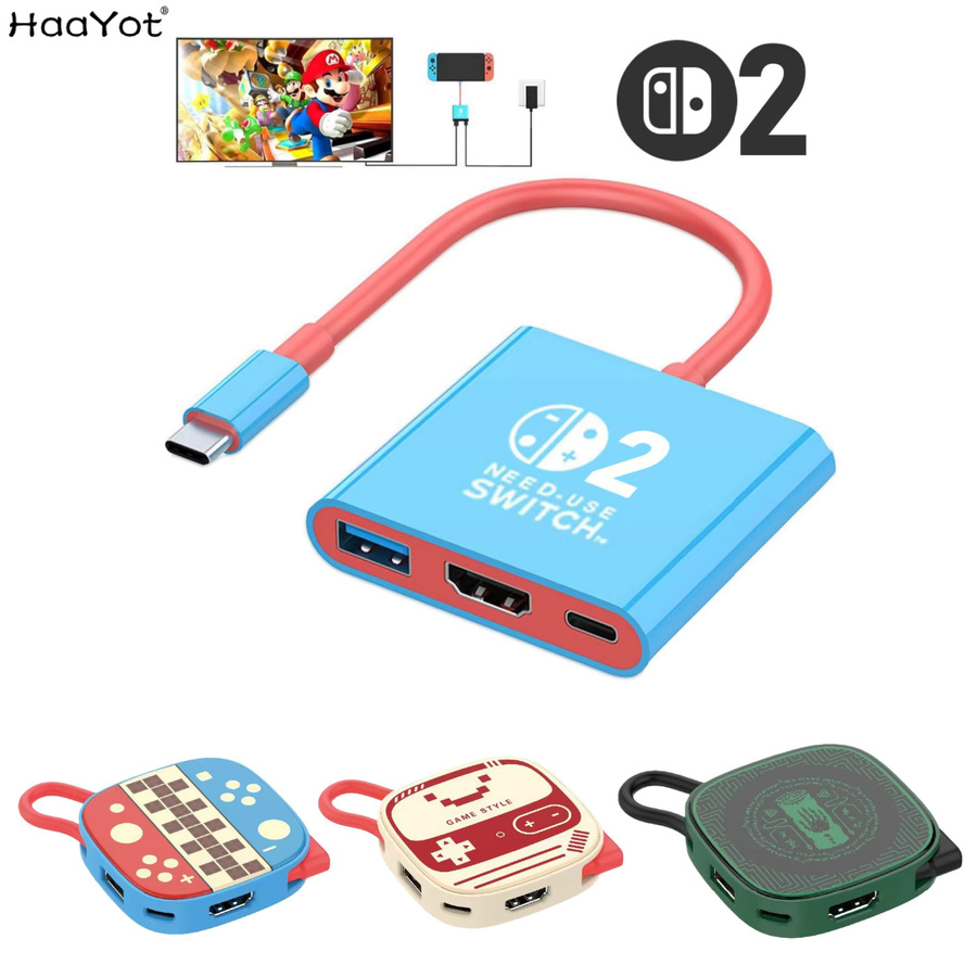 HaaYot Dockingstation für Nintendo Switch 2 und Switch, 2.4K 60Hz Type-C Hub mit HDMI und USB-C 3.0 PD100W - Bild 2