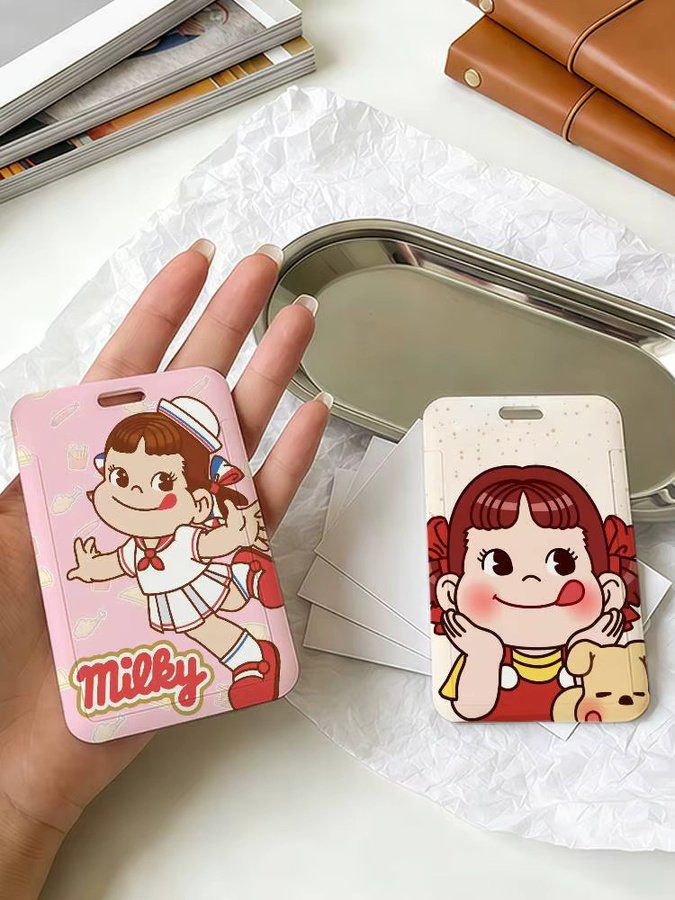 Fujiya MILK PEKO Schlüsselband mit Kartenhülle für Idol-Fotokarten und Visitenkarten aus Kunststoff - Bild 4