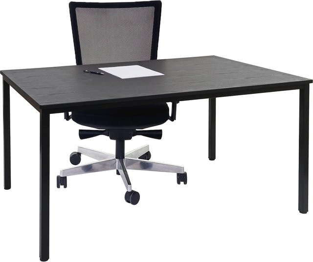 Schreibtisch Petrila von MCW als Konferenz- und Bürotisch in schwarzer Eiche-Optik aus MDF, B: 120 cm, T: 80 cm - Bild 1