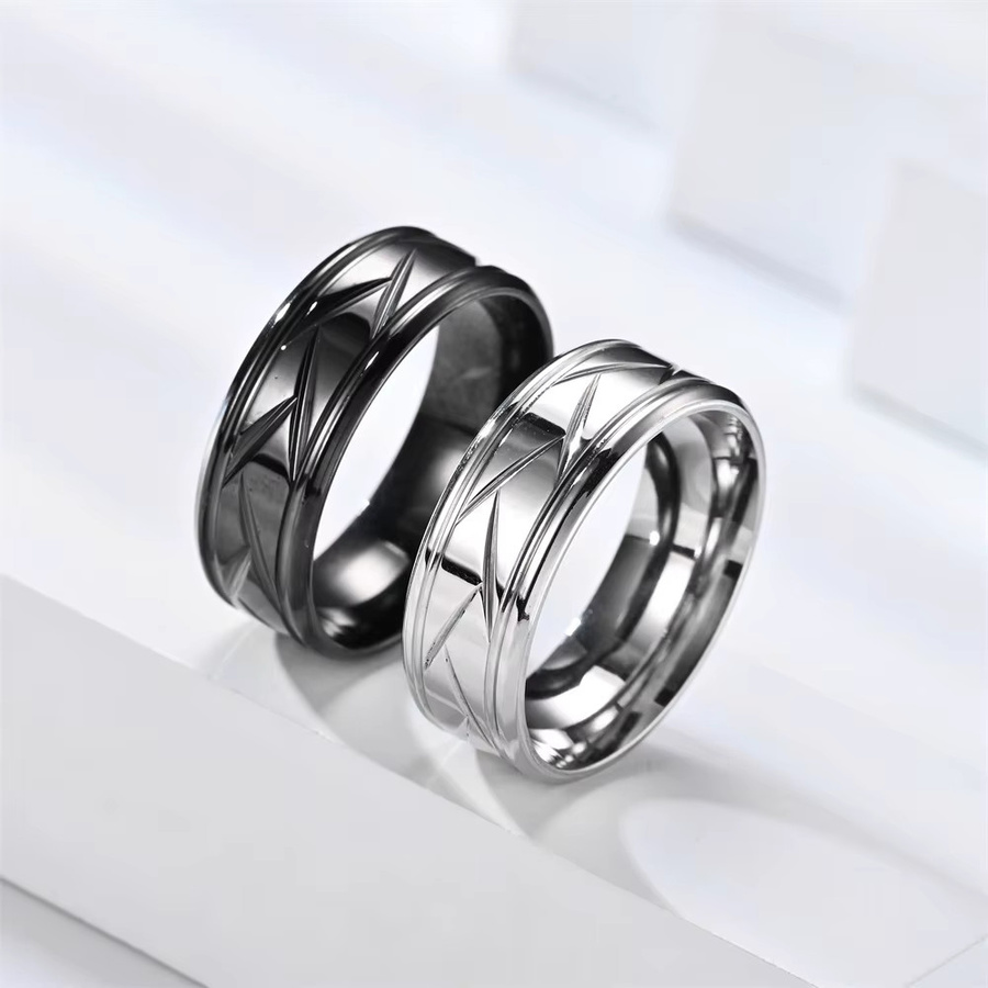 DAIPAN Ring Edelstahl, 8mm, Silber, Unisex, Verlobungsring - Bild 2