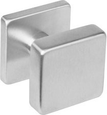 Intersteel Türknopf eckig in Edelstahl-Optik, Silber, B/B: 5,3 x 5,3 cm - Bild 1