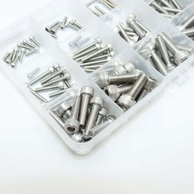 YMAX Inbus Schrauben und Muttern Set aus Edelstahl A2-70, metrische Sechskantschrauben DIN 912 mit Innensechsantrieb, Farbe Silber - Bild 3