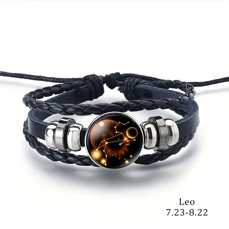 konminry Lederarmband, Vintage, Schwarz, Unisex - Bild 2