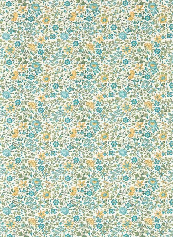 Clarke & Clarke Tapete Gamthi Botanical Floral in Petrol Multicolour Vlies-Tapete - Bild 1