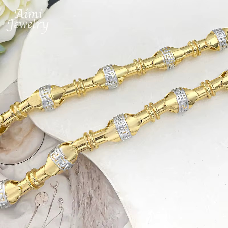HIPUNK Schmuck Set, Halskette, Armband, Gold, Unisex - Bild 3