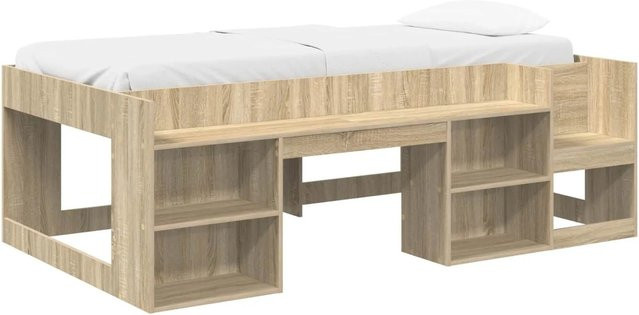 vidaXL Kinderbettgestell mit Stauraum in Sonoma-Eiche, B/T/H: 90 x 190 x 118,5 cm - Bild 1