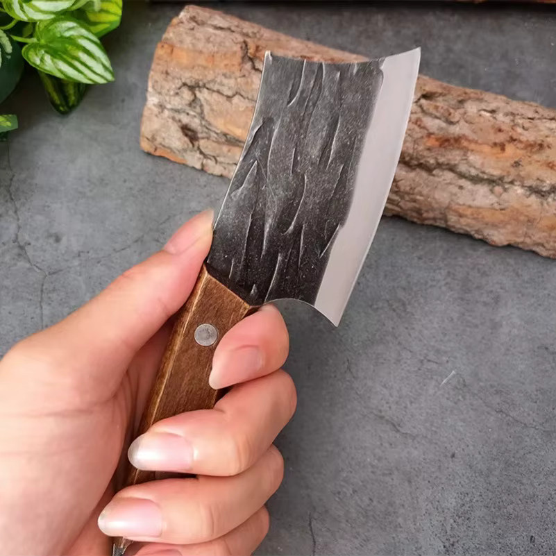 InLeung Hackmesser aus Edelstahl mit Holzgriff zum Schneiden von Fleisch, Fisch und Gemüse - Bild 2