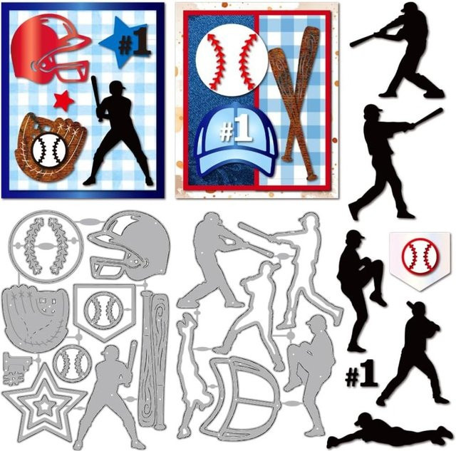 Baseball Sport Stanzformen aus Carbon Stahl für Spieler Action Motive wie Helm und Handschuhe - Bild 1